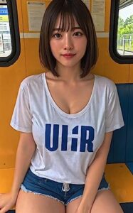 【無料で読める】Ai 美女写真集: 「誘惑の乳首ポーズが満載！露出美女たちの列車」：妄想絵日記Vol１