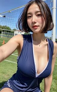 【無料で読める】AI美女写真集28歳人妻限定バレー部（100ページ）