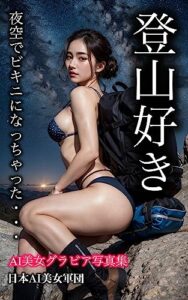 【無料で読める】登山好きの妄想彼女がビキニ姿でオーロラと写真【AI美女グラビア写真集】
