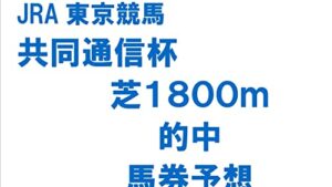 【無料で読める】中央競馬馬券予想東京競馬共同通信杯