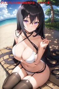 【無料で読める】クリスクロスの服の黒髪美少女イラスト集(87枚)