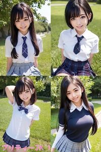 【無料で読める】プリティーJK 1 (かわいいAI女子高生写真集)