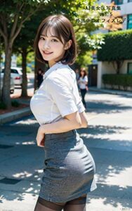 【無料で読める】AI美女OL写真集vol.5外出中のオフィスレディ